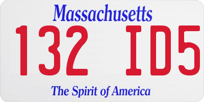 MA license plate 132ID5