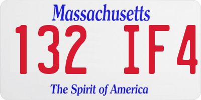 MA license plate 132IF4