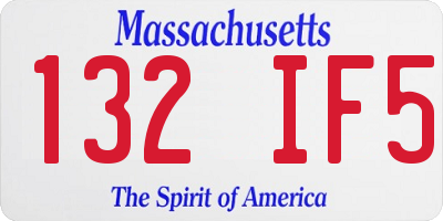 MA license plate 132IF5