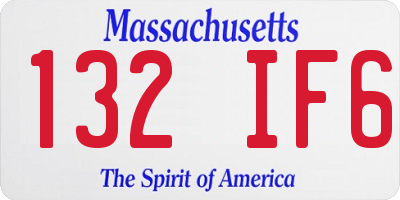 MA license plate 132IF6