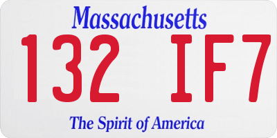 MA license plate 132IF7