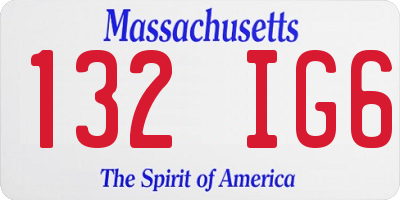 MA license plate 132IG6