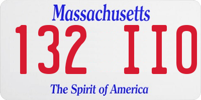 MA license plate 132II0