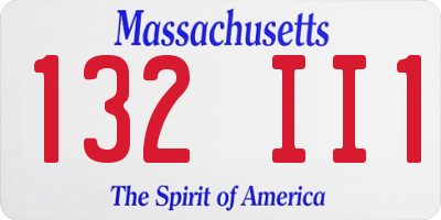 MA license plate 132II1