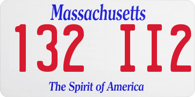 MA license plate 132II2