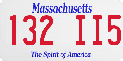 MA license plate 132II5