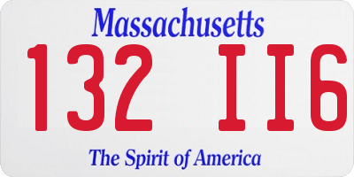 MA license plate 132II6