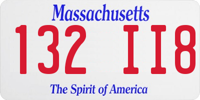 MA license plate 132II8
