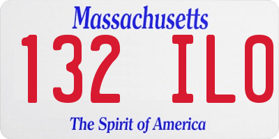 MA license plate 132IL0