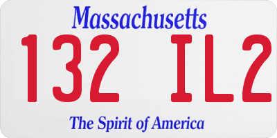 MA license plate 132IL2