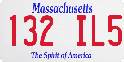 MA license plate 132IL5