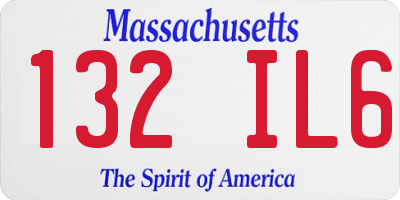 MA license plate 132IL6