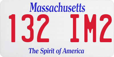 MA license plate 132IM2