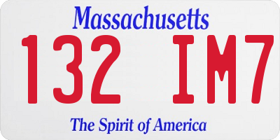 MA license plate 132IM7