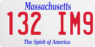 MA license plate 132IM9