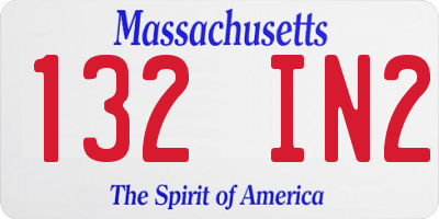 MA license plate 132IN2