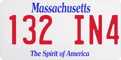 MA license plate 132IN4