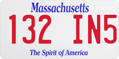 MA license plate 132IN5