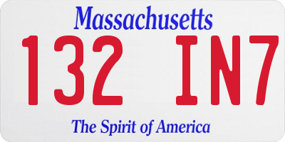 MA license plate 132IN7