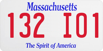 MA license plate 132IO1