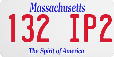 MA license plate 132IP2