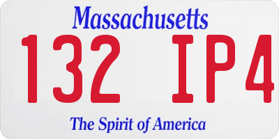 MA license plate 132IP4