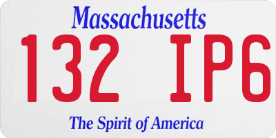 MA license plate 132IP6
