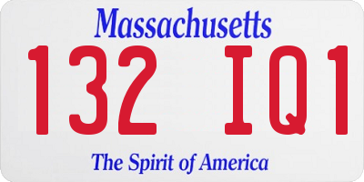 MA license plate 132IQ1
