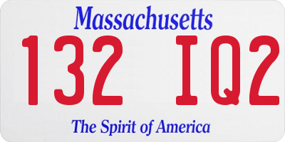 MA license plate 132IQ2
