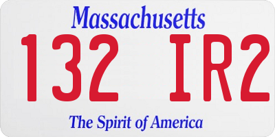 MA license plate 132IR2