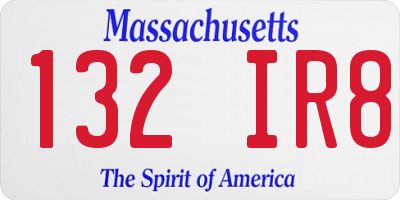 MA license plate 132IR8