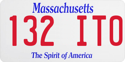 MA license plate 132IT0