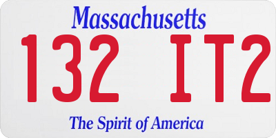 MA license plate 132IT2