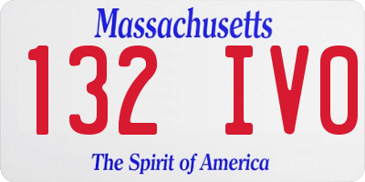 MA license plate 132IV0