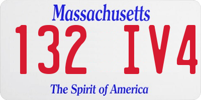 MA license plate 132IV4
