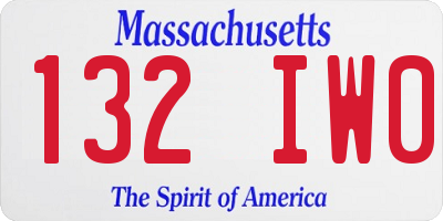 MA license plate 132IW0