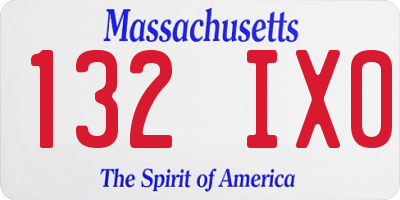 MA license plate 132IX0