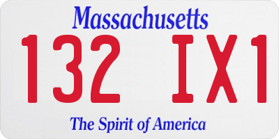 MA license plate 132IX1