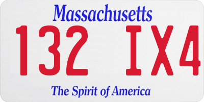 MA license plate 132IX4