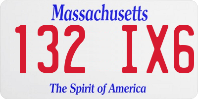 MA license plate 132IX6