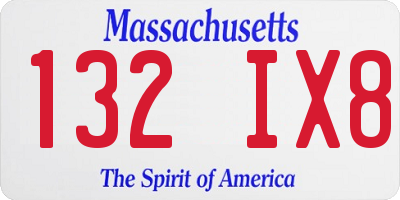 MA license plate 132IX8