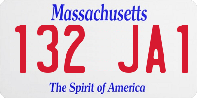 MA license plate 132JA1