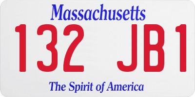 MA license plate 132JB1