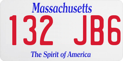 MA license plate 132JB6