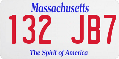 MA license plate 132JB7