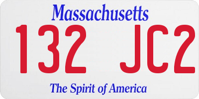 MA license plate 132JC2