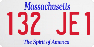 MA license plate 132JE1