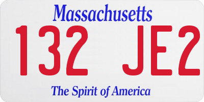 MA license plate 132JE2