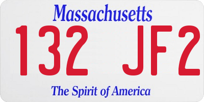 MA license plate 132JF2