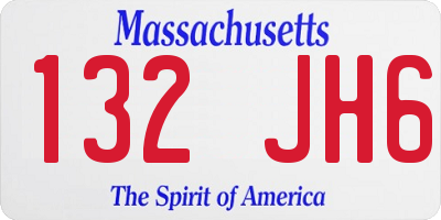 MA license plate 132JH6